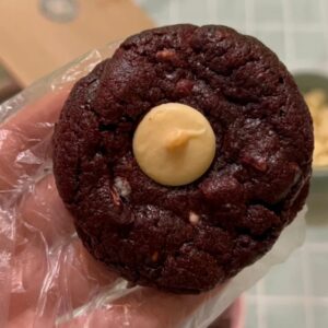 red velvet white chocolate cookie